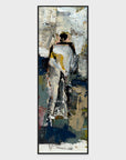 Solo II - 24" x 72" Painting Art by Buddy Whitlock - Dark Gray / Pearl Silver