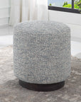 Avila - Tweed Round Ottoman - Silver