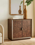 Flores - Burl Wood 2 Door Cabinet - Brass,Woodtone