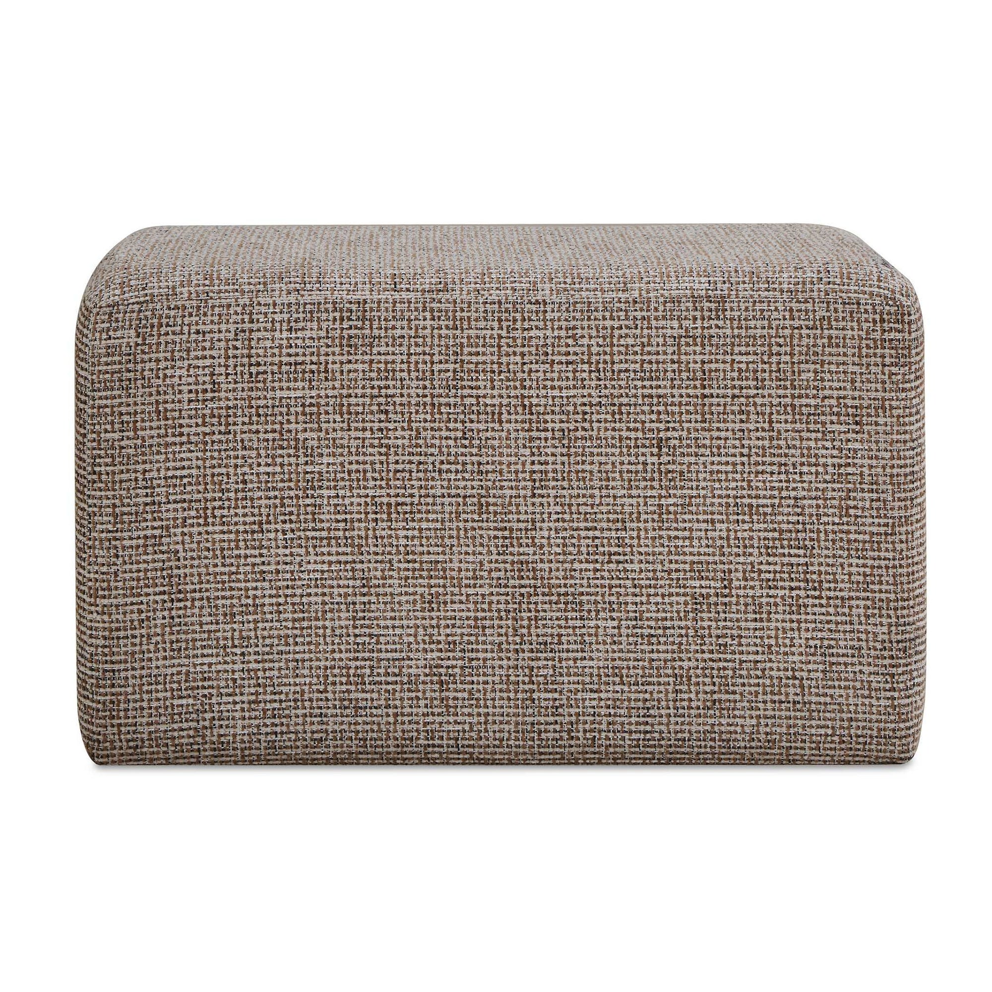 Kelce - Woven Checkered Ottoman - Brown