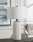 Azariah - Crackle Table Lamp - White
