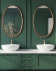 Ellis - Beaded Oval Mirror - Brass