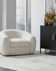 Capra - Art Deco White Swivel Chair