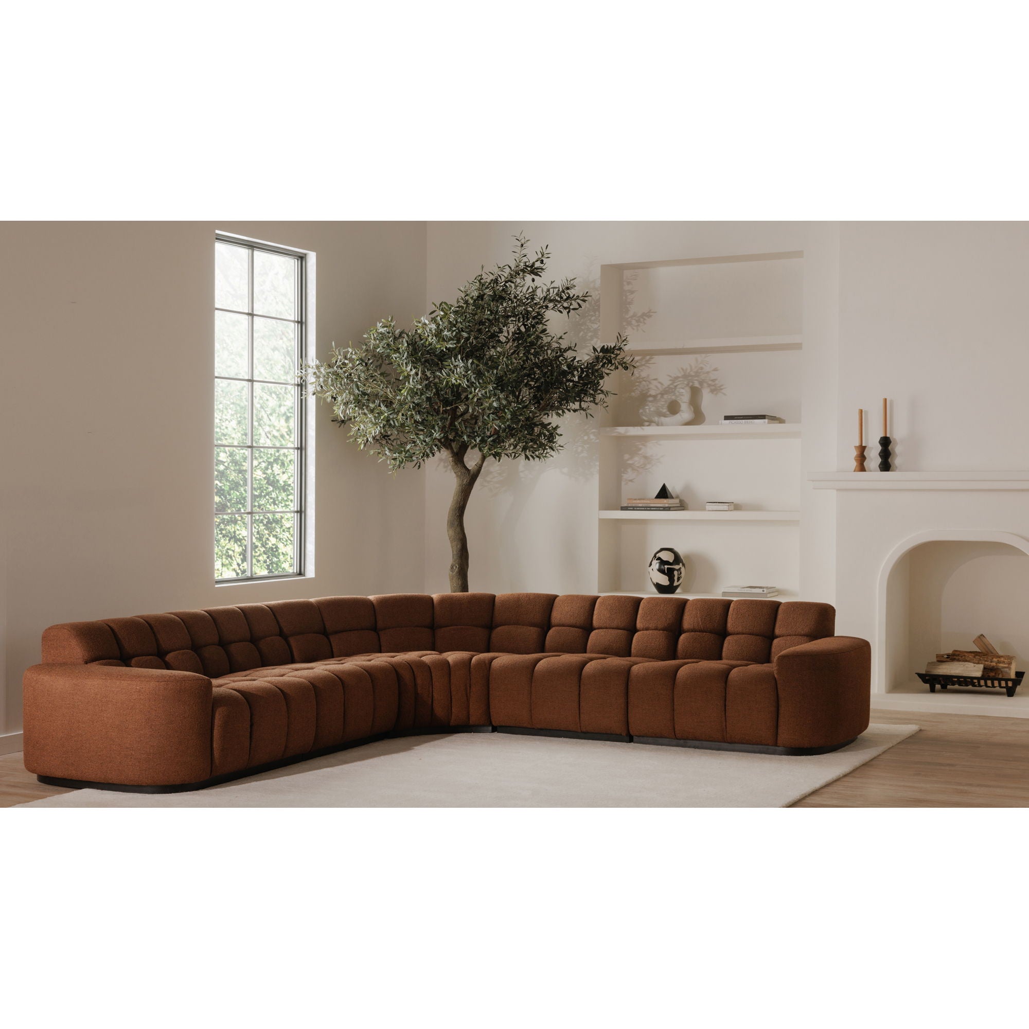 Roman - L-Shaped Sectional - Rust