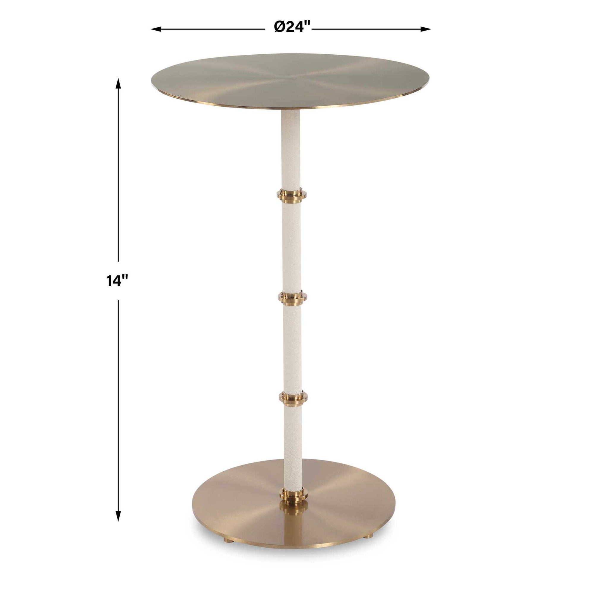 Cyprus - Accent Table - Brass / White