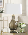 Shyla - Dark Glass Table Lamp - White