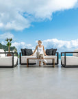 Remsen - Outdoor Lounge Chair - Black / Oyster