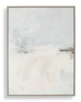 Simple Serenity - Framed Abstract Art - White / Light Blue