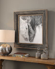 Custom Black And White Horses - Print - Dark Brown