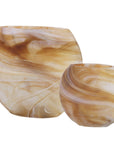 Fusion - Swirled Caramel & Ivory Vases (Set of 2)