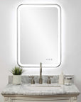 Crofton - Lighted Nickel Vanity Mirror - Gray