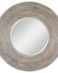 Vortex - White Washed Round Mirror