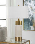 Adelia - Ivory & Brass Table Lamp