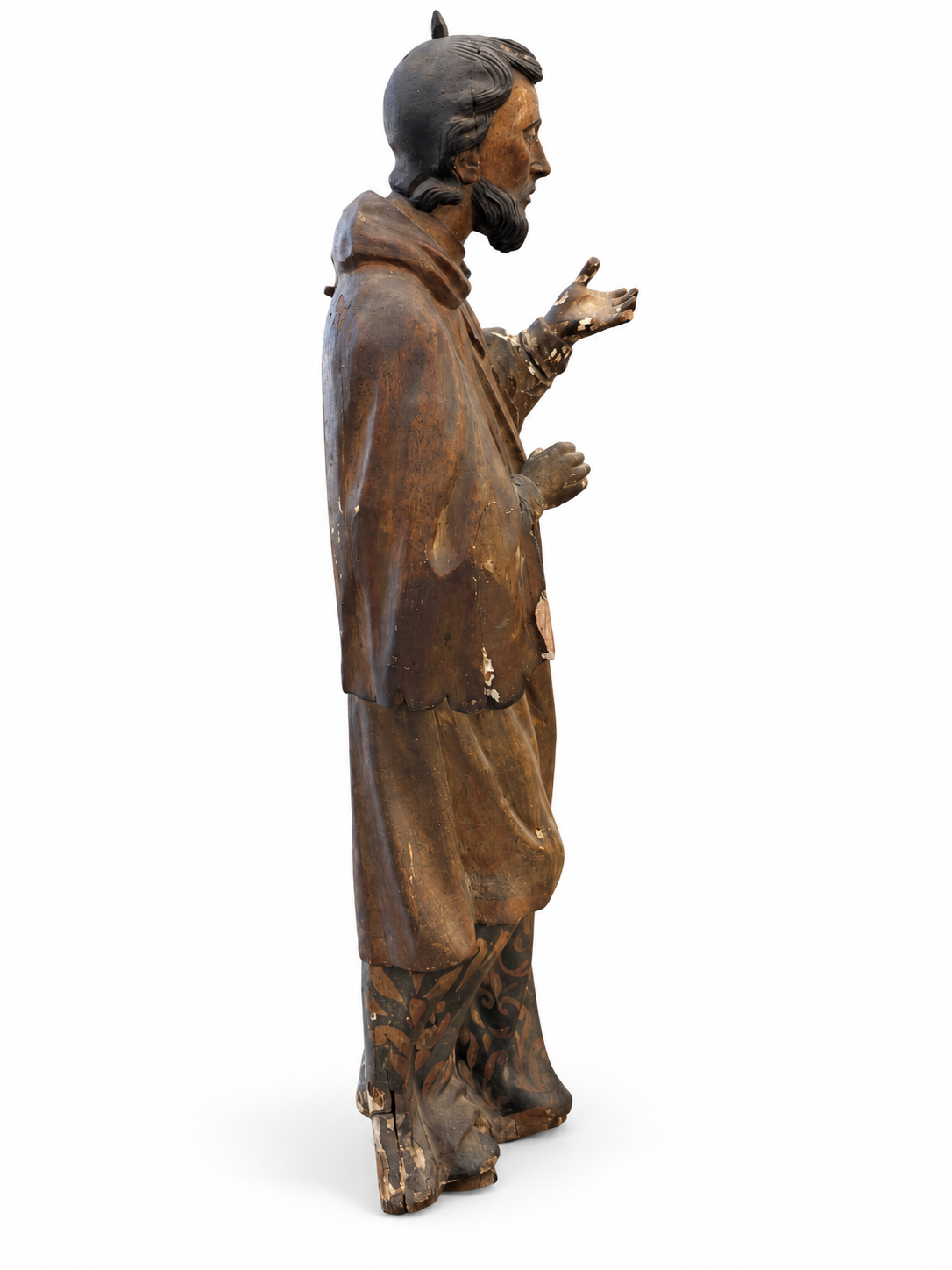 Hand-Carved Wooden St. Francis Statue