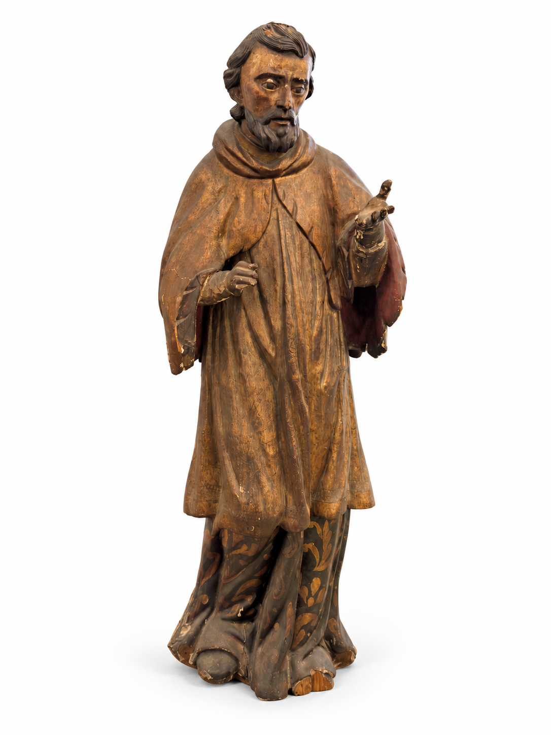 Hand-Carved Wooden St. Francis Statue