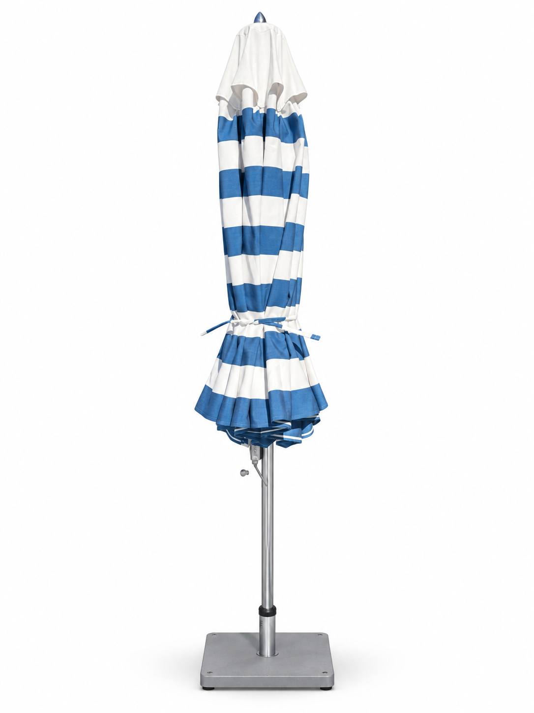 Blue and White Striped Outdoor Umbrella