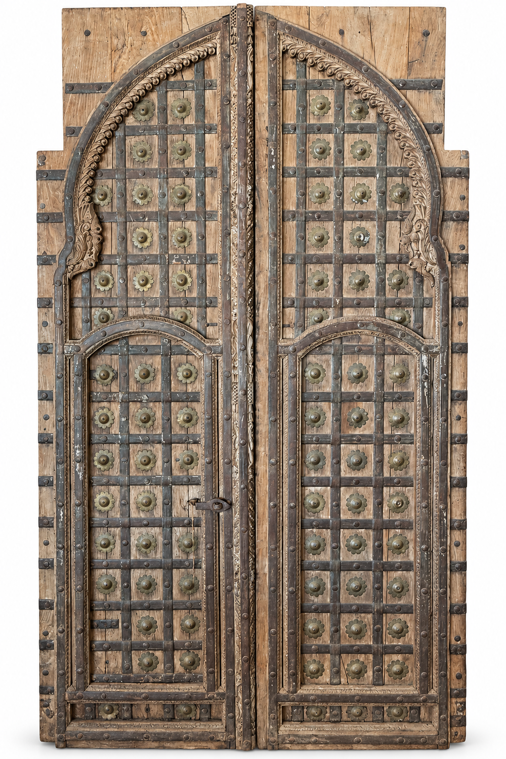 Monumental Carved Wooden Double Doors