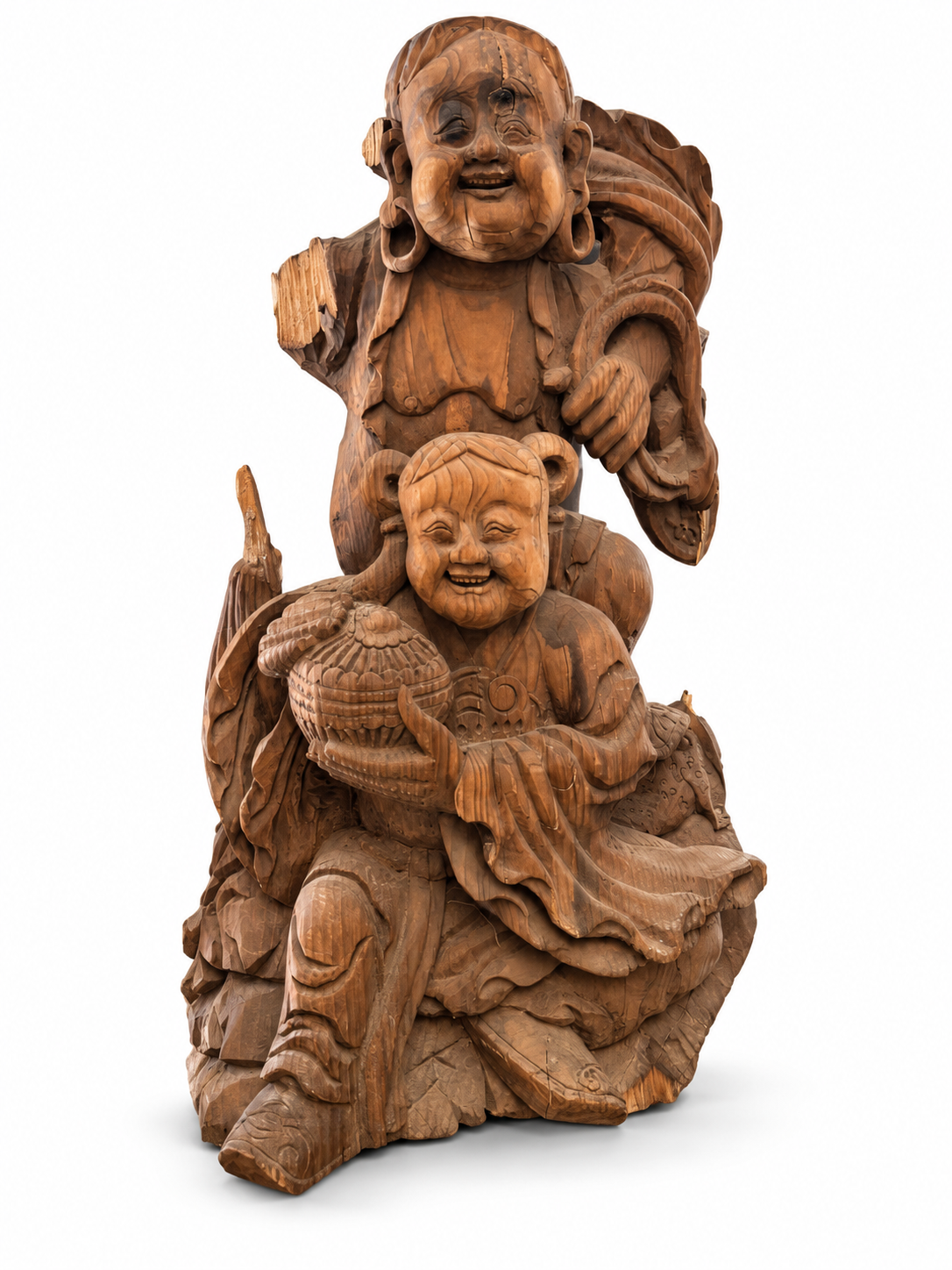 Hand-Carved Wooden Harvest Festival Statue