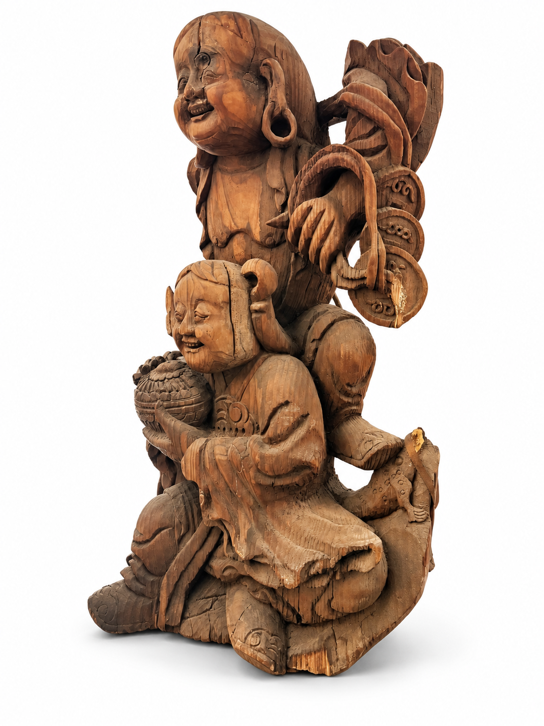 Hand-Carved Wooden Harvest Festival Statue