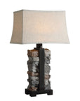 Kodiak - Stacked Stone Lamp - Beige & Dark Gray