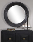 Frazier - Round Industrial Mirror - Black