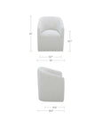 Sandy - Fabric Rolling Dining Chair - Off White