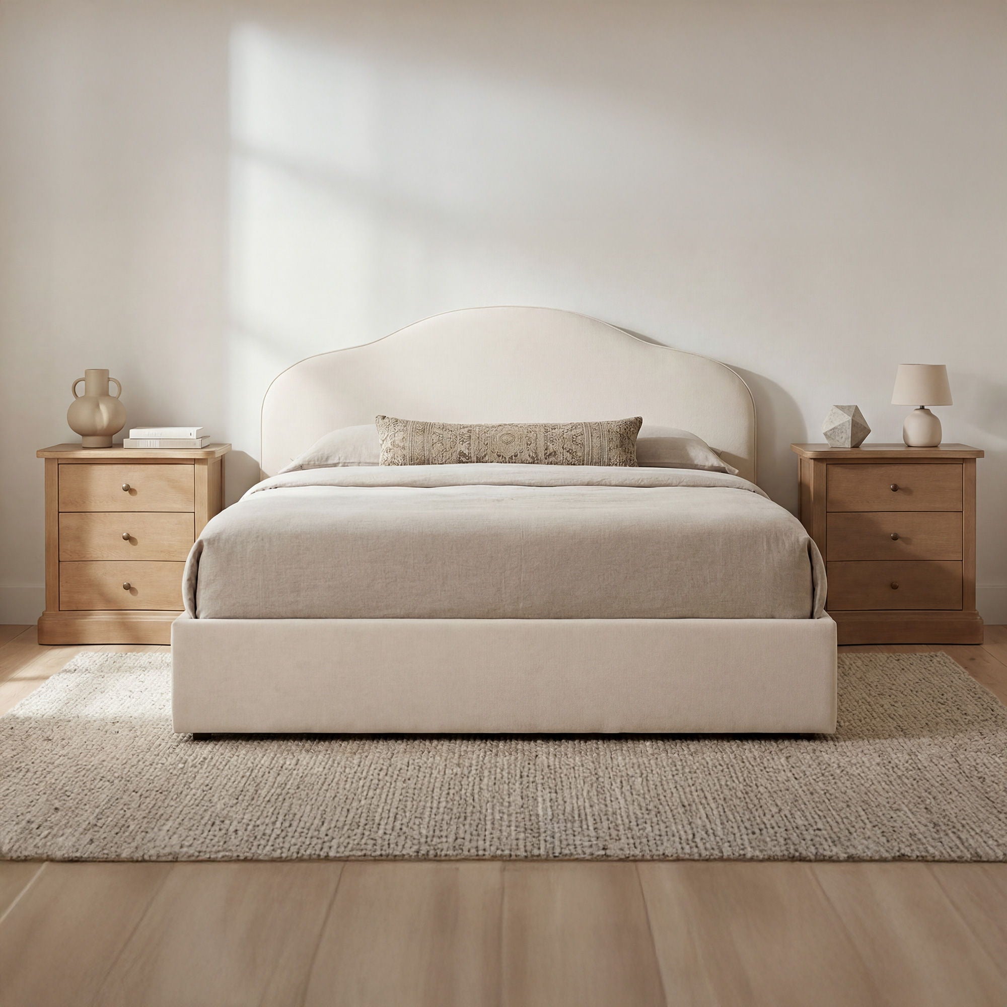 Maggie - King Storage Bed - Cream