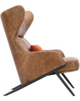 Amos - Leather Accent Chair - Brown