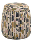 Arem - Upholstered Multi-Color Ottoman - Gray / Pink / White / Yellow