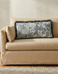Yasmin - Lumbar Cushion Tapestry - Blue / Gray
