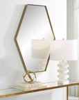 Ankara - Brass Hexagon Mirror