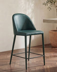 Burton - Counter Stool Vegan Leather - Dark Teal / Blue