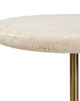 Adames - Travertine Drink Table - Brass / White