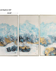 Crashing Waves - Abstract Art (Set of 3) - Blue
