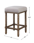 Pryce - Wooden Counter Stool - White & Light Brown