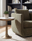 Gianno - Round Marble Side Table - Brass / White
