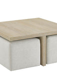 Oasis - Dockside Cocktail Table With 4 Ottomans - Beige / White