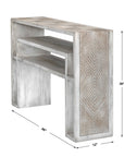 Genara - Carved Console Table - Bone White