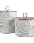 Ivory Tide - Indoor-Outdoor Canisters (Set of 2) - White