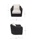 Bodhi - Outdoor Swivel Accent Chair - Charcoal / Gray