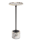 Brunson - White Marble Drink Table - Bronze / White