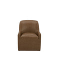 Maisie - Rolling Dining Chair Leather - Tan