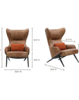 Amos - Leather Accent Chair - Brown