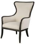 Sandy - Wing Back Armchair - Beige & Dark Brown