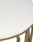 Trellis - Geometric Accent Stool - White & Gold