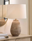 Tonachio - Etched Urn Table Lamp - Brown