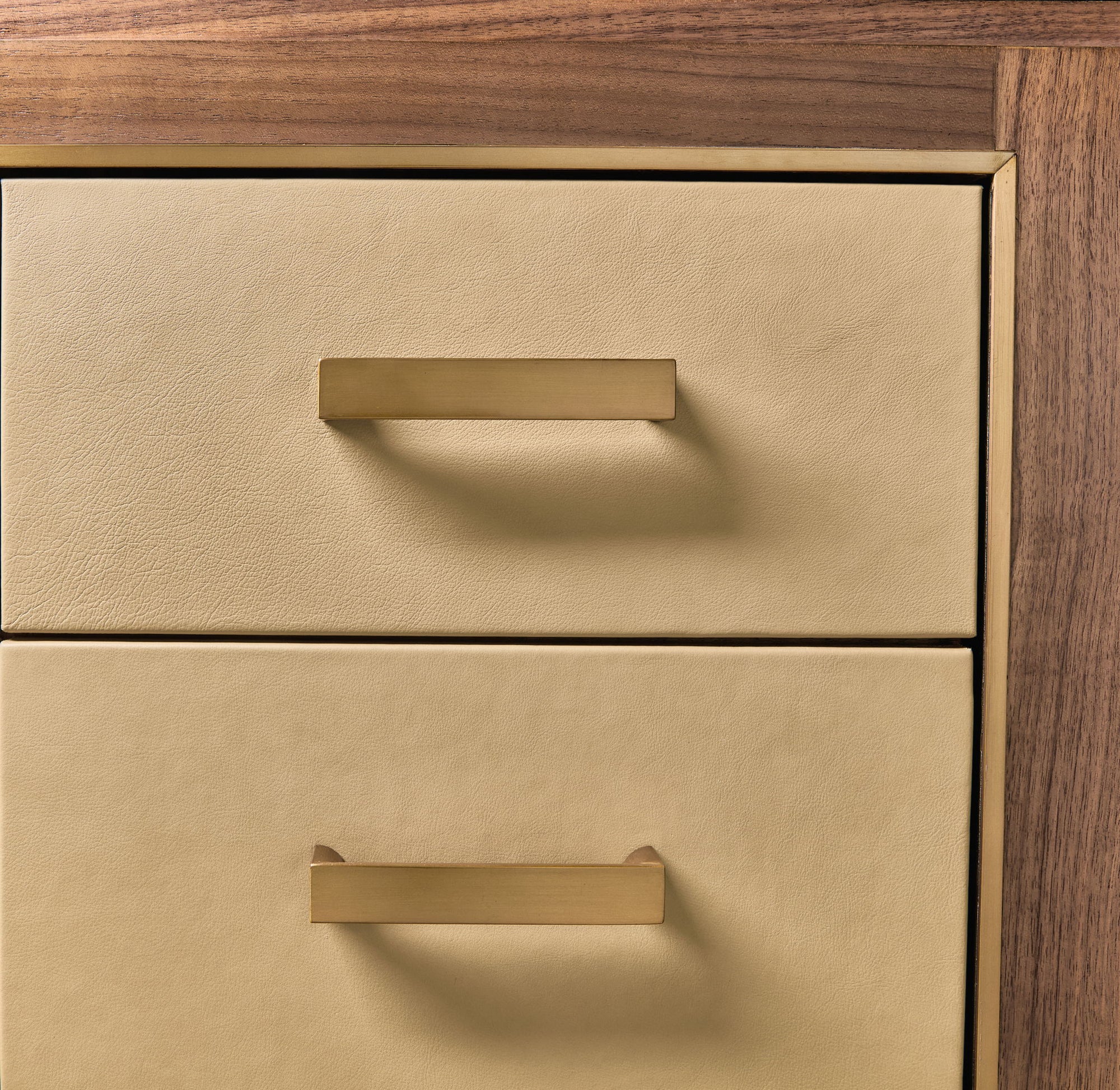 Melange - Zurich Accent Drawer Chest - Beige / Medium Walnut