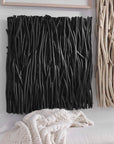 Gathered Teak - Square Wood Wall Decor - Black