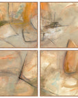Ochre I - 48" x 48" Painting By Buddy Whitlock (Set of 4) - Walnut