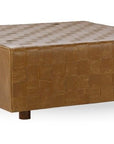 Bridgitte - Leather Square Ottoman - Autum Maple